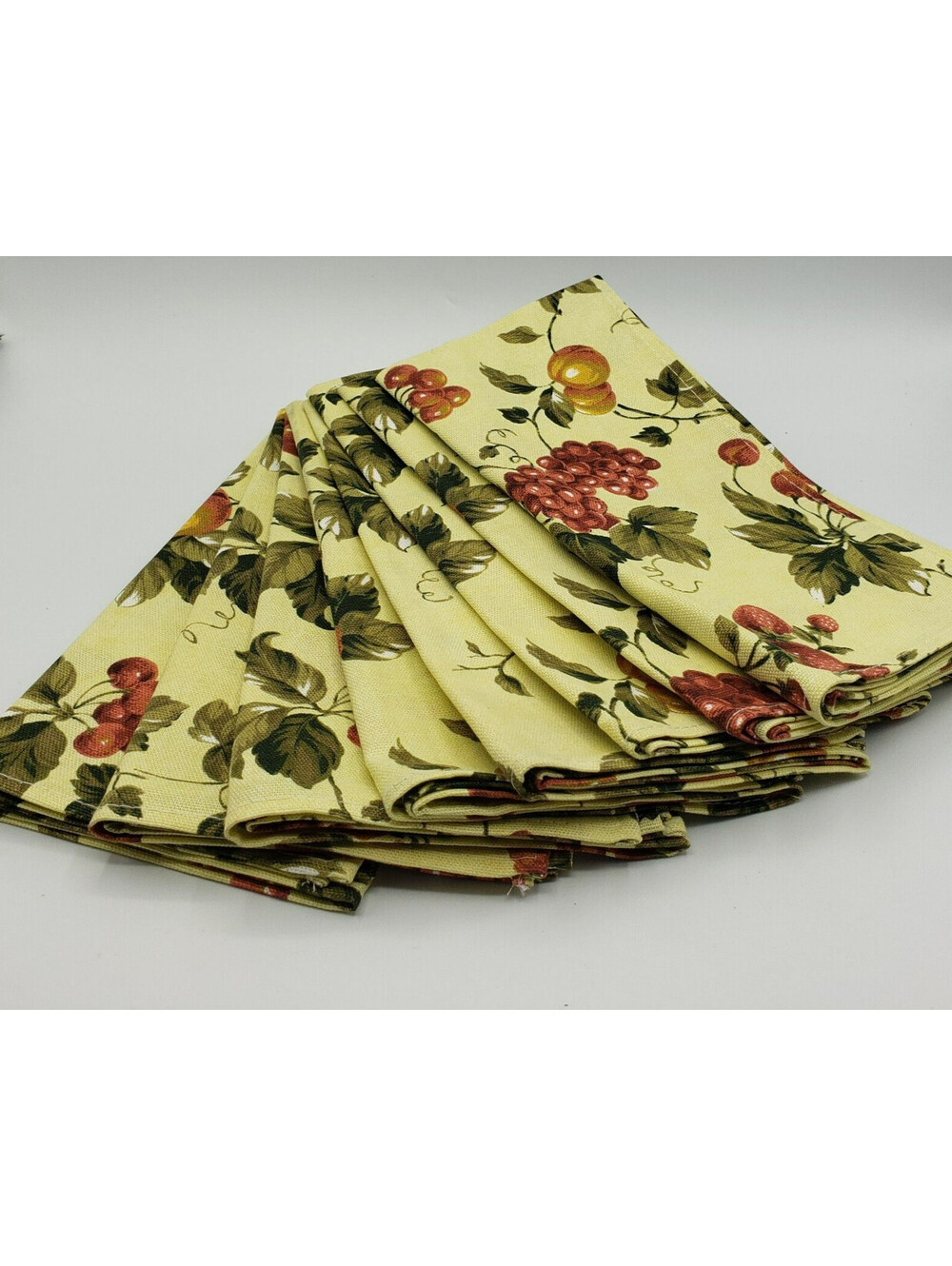 Waverly Garden Room Napkins Set of 8 Floral Manor Cotton Fabric 20x20" Fruit